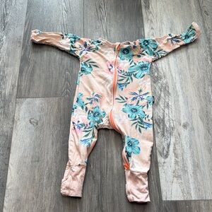 Bonds Peach Floral Zip One-Piece Footie